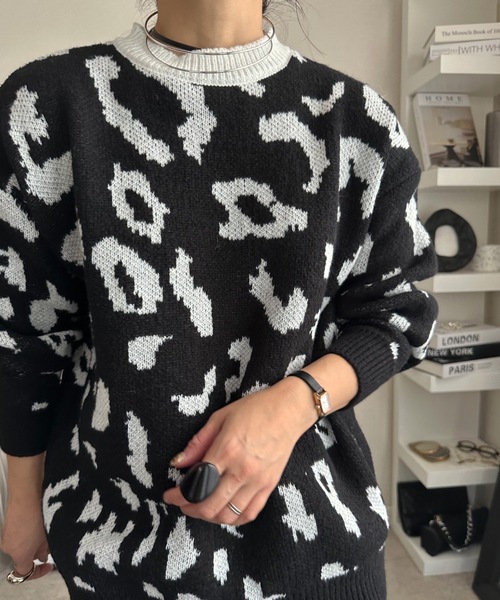 ULEULA（ウルア）の「ヒョウ柄モヘアニット（ニット/セーター・レディース・アイボリー/ブラック・FREE）」の11枚目の写真