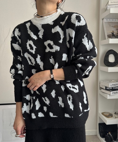 ULEULA（ウルア）の「ヒョウ柄モヘアニット（ニット/セーター・レディース・アイボリー/ブラック・FREE）」の14枚目の写真