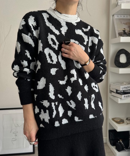ULEULA（ウルア）の「ヒョウ柄モヘアニット（ニット/セーター・レディース・アイボリー/ブラック・FREE）」の15枚目の写真