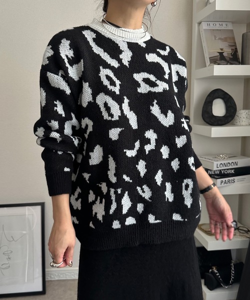 ULEULA（ウルア）の「ヒョウ柄モヘアニット（ニット/セーター・レディース・アイボリー/ブラック・FREE）」の16枚目の写真