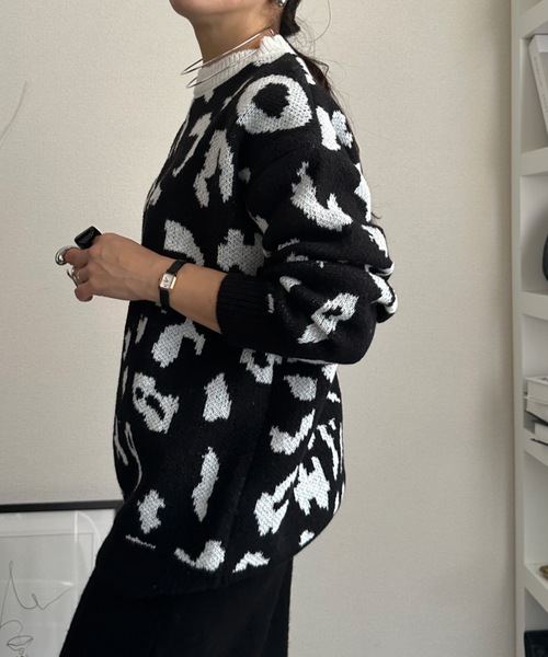 ULEULA（ウルア）の「ヒョウ柄モヘアニット（ニット/セーター・レディース・アイボリー/ブラック・FREE）」の17枚目の写真