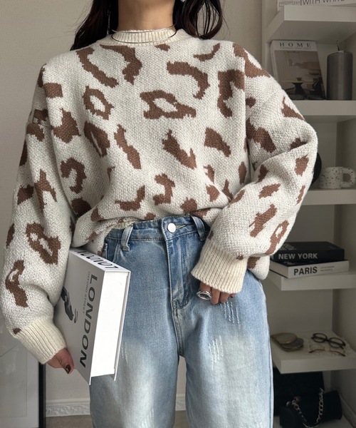 ULEULA（ウルア）の「ヒョウ柄モヘアニット（ニット/セーター・レディース・アイボリー/ブラック・FREE）」の22枚目の写真