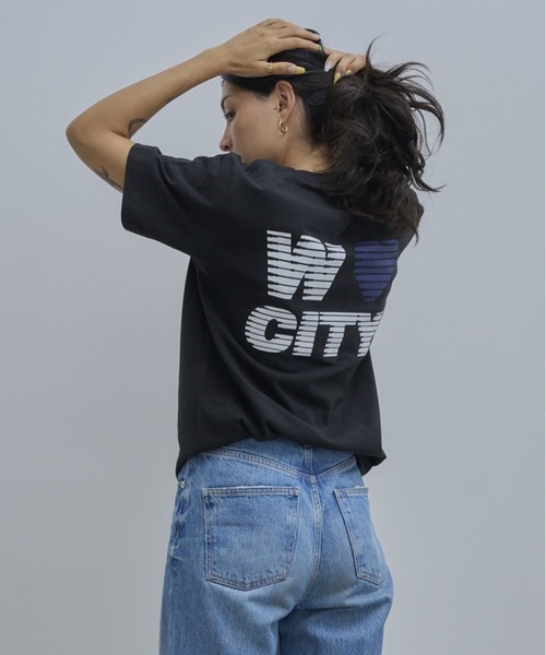 WAVE CITY(ウェイブシティ)の「【WAVECITY/ウェイブシティ】WAVE CITY Heart Design Tee/バックプリント半袖Tシャツ(Tシャツ/カットソー・メンズ・ブラック/ホワイト・X-LARGE/LARGE/MEDIUM)」の1枚目の写真