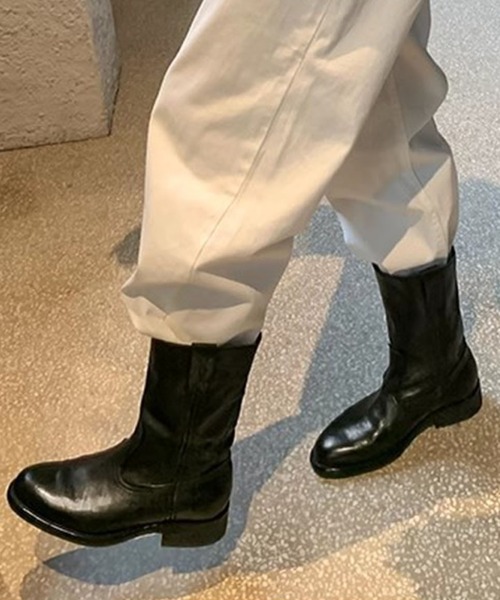 【セール】【shoes365】PUレザーミドルブーツ（ブーツ）｜shoes365（シューズスリーシックスファイヴ）