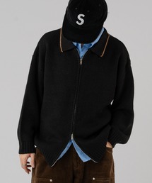 Adoon plain | DOUBLE ZIP KNIT POLO SHIRT / ダブルジップニットポロシャツ(ポロシャツ)