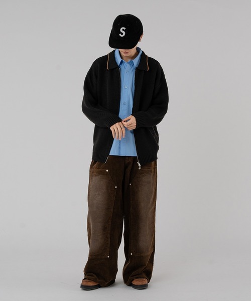 セール】DOUBLE ZIP KNIT POLO SHIRT / ダブルジップニットポロシャツ