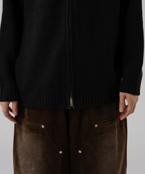 Adoon plain（アドーンプレーン）の「DOUBLE ZIP KNIT POLO SHIRT / ダブルジップニットポロシャツ（ポロシャツ・メンズ・アイボリー/ブラック/グリーン・MEDIUM/LARGE）」の20枚目の写真