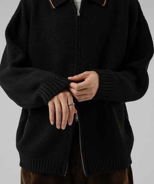 セール】DOUBLE ZIP KNIT POLO SHIRT / ダブルジップニットポロシャツ