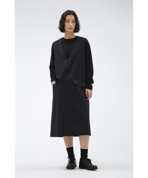 MARGARET HOWELL(マーガレットハウエル)の「DRY WOOL TWILL CHAMBRAY(ワンピース・レディース・ネイビー・2/1)」の1枚目の写真