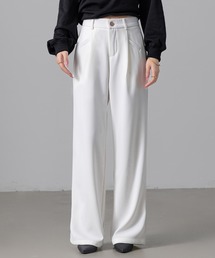 DAY CLOSET | 【大きいサイズ有】すらっと脚長。美シルエットハイウエストタックスラックス レディース(スラックス)