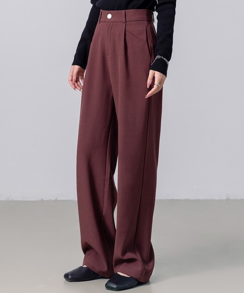 DAY CLOSET（デイ クローゼット）の「【大きいサイズ有】すらっと脚長。美シルエットハイウエストタックスラックス レディース（スラックス・レディース・ホワイト/ブラック/モカ/ダークグレー/ボルドー・L/XL/XS/S/M）」の5枚目の写真