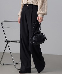 DAY CLOSET | 【大きいサイズ有】すらっと脚長。美シルエットハイウエストタックスラックス レディース(スラックス)