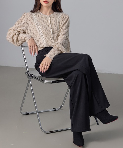 DAY CLOSET（デイ クローゼット）の「【大きいサイズ有】すらっと脚長。美シルエットハイウエストタックスラックス レディース（スラックス・レディース・ホワイト/ブラック/モカ/ダークグレー/ボルドー・L/XL/XS/S/M）」の11枚目の写真