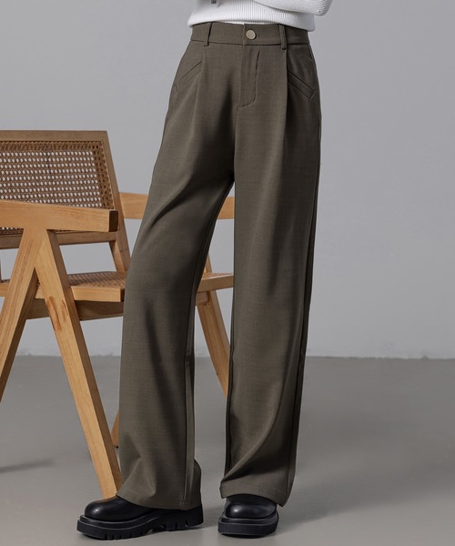 DAY CLOSET（デイ クローゼット）の「【大きいサイズ有】すらっと脚長。美シルエットハイウエストタックスラックス レディース（スラックス・レディース・ホワイト/ブラック/モカ/ダークグレー/ボルドー・L/XL/XS/S/M）」の17枚目の写真