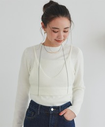 レイヤードキャミソールセットニット