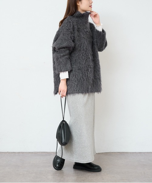PUAL CE CIN(ピュアルセシン)の「カール起毛ハイネックニットプルオーバー(ニット/セーター・レディース・チャコールグレー/ライトベージュ/レッド・FREE)」の18枚目の写真
