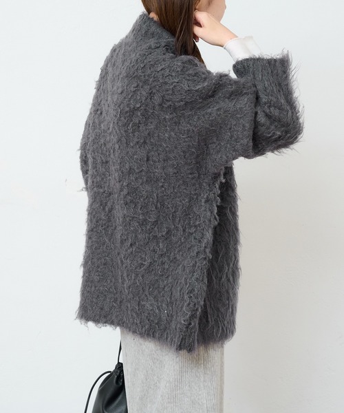 PUAL CE CIN(ピュアルセシン)の「カール起毛ハイネックニットプルオーバー(ニット/セーター・レディース・チャコールグレー/ライトベージュ/レッド・FREE)」の15枚目の写真