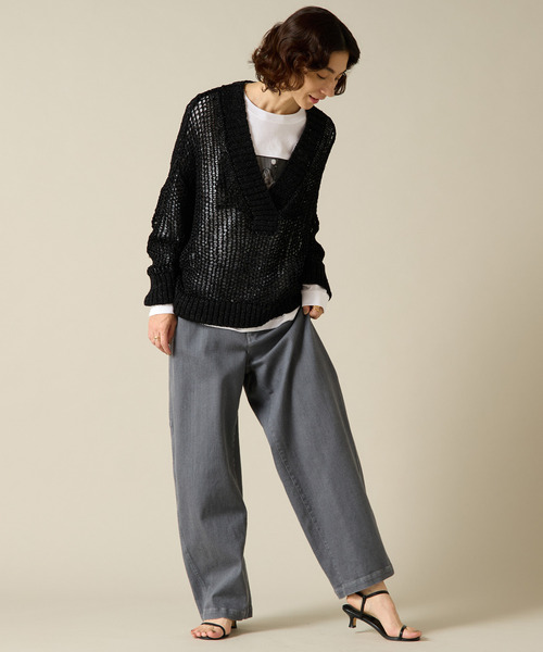 透かし編みニット