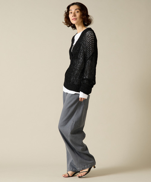 透かし編みニット