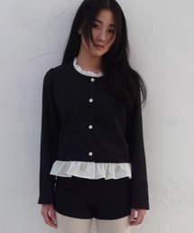 FEKETE（フェケテ）の「NO COLLAR FRILL JACKET / ノーカラーフリルジャケット（スーツジャケット・レディース）」
