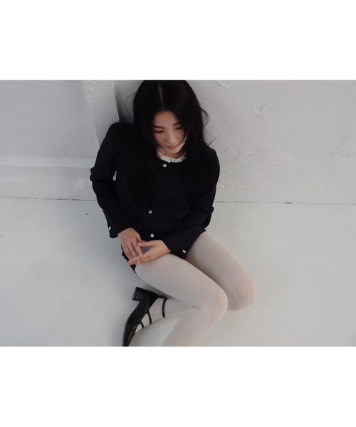 NO COLLAR FRILL JACKET / ノーカラーフリルジャケット（スーツ