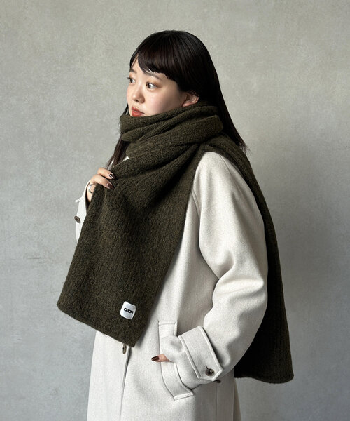 CPCM（シーピーシーエム）の「MIX糸モヘアライクマフラー（マフラー・レディース・レッド/マスタード/カーキ/ブルー・FREE）」の2枚目の写真