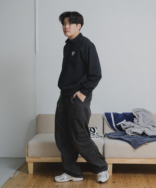 kaoyorinakami ボーイパンチスウェットポロシャツ BOY patch sweat polo shirt / ボーイパンチスウェット