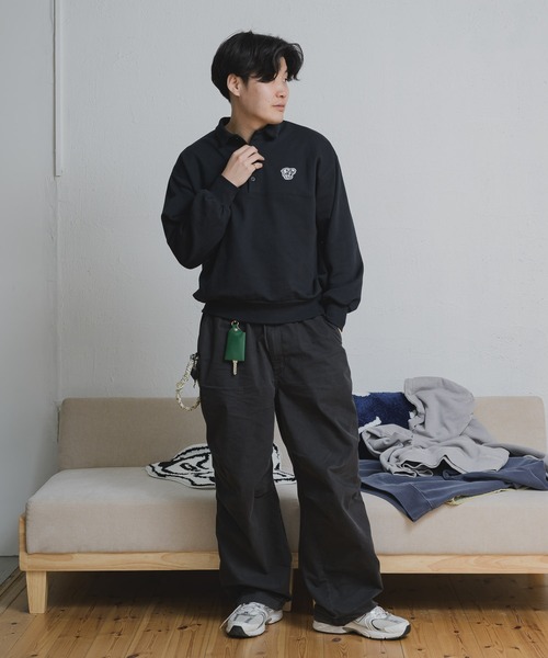 kaoyorinakami(カオヨリナカミ)の「BOY patch sweat polo shirt / ボーイパンチスウェットポロシャツ(スウェット・メンズ・ブラック/グレー・SMALL/MEDIUM/LARGE/X-LARGE)」の10枚目の写真