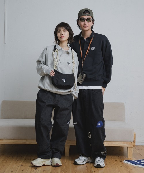 kaoyorinakami(カオヨリナカミ)の「BOY patch sweat polo shirt / ボーイパンチスウェットポロシャツ(スウェット・メンズ・ブラック/グレー・SMALL/MEDIUM/LARGE/X-LARGE)」の13枚目の写真