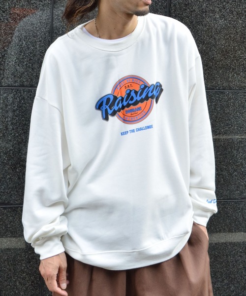 MODISH GAZE(モディシュガゼ)の「【MODISH GAZE】Risingプリントトレーナー(スウェット・メンズ・オフホワイト/グリーン・LARGE/MEDIUM)」の10枚目の写真