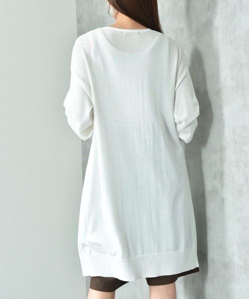 INTERPLANET（インタープラネット）の「【マシーンウォッシャブル・ＵＶ・接触冷感】ロングトッパーカーディガン（カーディガン/ボレロ・レディース・オフホワイト/グレー/ブラック/ネイビー・FREE）」の13枚目の写真