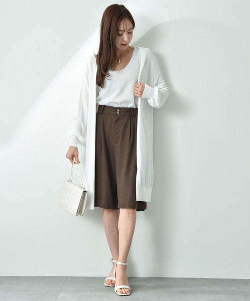 INTERPLANET（インタープラネット）の「【マシーンウォッシャブル・ＵＶ・接触冷感】ロングトッパーカーディガン（カーディガン/ボレロ・レディース・オフホワイト/グレー/ブラック/ネイビー・FREE）」の15枚目の写真