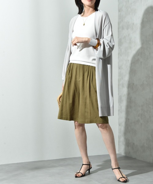 INTERPLANET（インタープラネット）の「【マシーンウォッシャブル・ＵＶ・接触冷感】ロングトッパーカーディガン（カーディガン/ボレロ・レディース・オフホワイト/グレー/ブラック/ネイビー・FREE）」の19枚目の写真