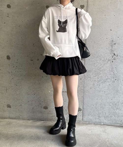 SANATORIUMパーカー 猫プリント VT-00808-1】CAT CIRCLE LOGO BACK PRINT HOODIE / 2ND ARCHIVE
