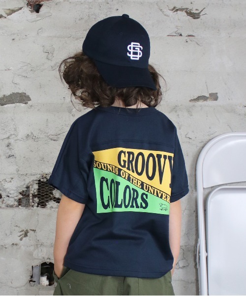 GROOVY COLORS(グルービーカラーズ)の「GROOVY COLORS Football Tee(Tシャツ/カットソー・キッズ・ネイビー・120/110)」の3枚目の写真