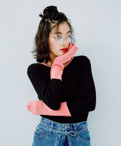 ぴの様確認用 LEPSIM（レプシィム）の「【洗える】12ゲージ配色クルーネック