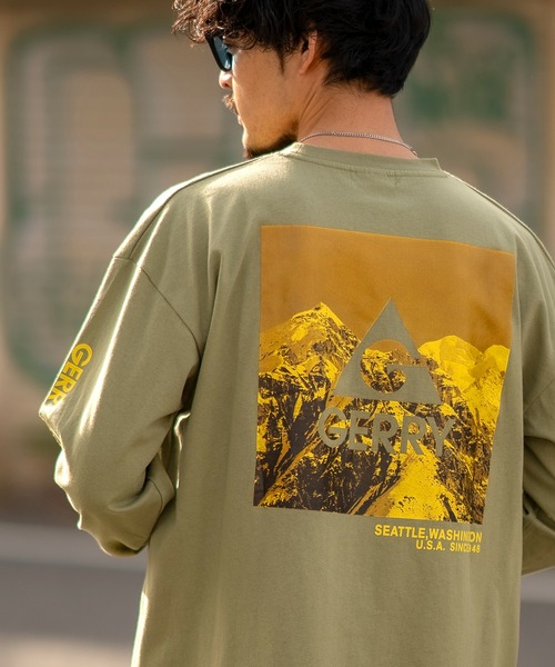 GERRY(ジェリー)の「【GERRY】別注 ネオン 転写 ボックスロゴ 長袖ロンT(Tシャツ/カットソー・メンズ・ブルー/ブラック/パープル系/カーキ/ブラック系/カーキ系/ブルー系/パープル/ホワイト系/ライトグレー/ホワイト/ライトグレー系・MEDIUM/X-LARGE/SMALL/LARGE)」の8枚目の写真
