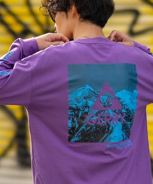 GERRY(ジェリー)の「【GERRY】別注 ネオン 転写 ボックスロゴ 長袖ロンT(Tシャツ/カットソー・メンズ・ブルー/ブラック/パープル系/カーキ/ブラック系/カーキ系/ブルー系/パープル/ホワイト系/ライトグレー/ホワイト/ライトグレー系・MEDIUM/X-LARGE/SMALL/LARGE)」の12枚目の写真