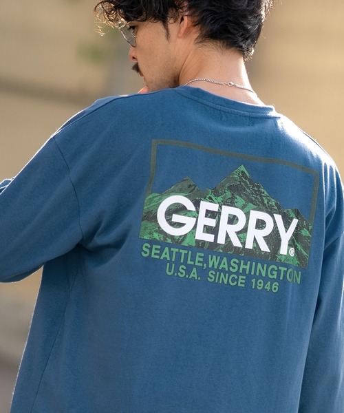 GERRY(ジェリー)の「【GERRY】別注 ネオン 転写 ボックスロゴ 長袖ロンT(Tシャツ/カットソー・メンズ・ブルー/ブラック/パープル系/カーキ/ブラック系/カーキ系/ブルー系/パープル/ホワイト系/ライトグレー/ホワイト/ライトグレー系・MEDIUM/X-LARGE/SMALL/LARGE)」の9枚目の写真