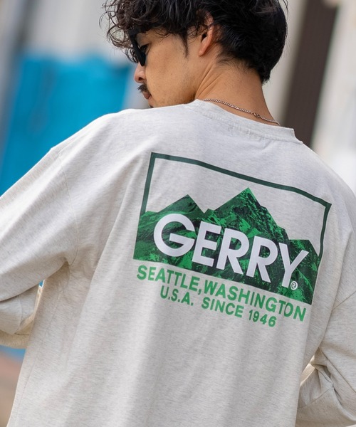 GERRY(ジェリー)の「【GERRY】別注 ネオン 転写 ボックスロゴ 長袖ロンT(Tシャツ/カットソー・メンズ・ブルー/ブラック/パープル系/カーキ/ブラック系/カーキ系/ブルー系/パープル/ホワイト系/ライトグレー/ホワイト/ライトグレー系・MEDIUM/X-LARGE/SMALL/LARGE)」の5枚目の写真