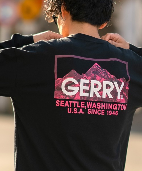 GERRY(ジェリー)の「【GERRY】別注 ネオン 転写 ボックスロゴ 長袖ロンT(Tシャツ/カットソー・メンズ・ブルー/ブラック/パープル系/カーキ/ブラック系/カーキ系/ブルー系/パープル/ホワイト系/ライトグレー/ホワイト/ライトグレー系・MEDIUM/X-LARGE/SMALL/LARGE)」の3枚目の写真