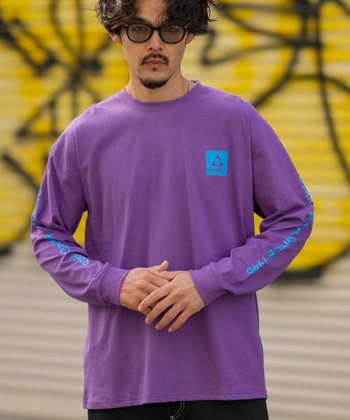 GERRY(ジェリー)の「【GERRY】別注 ネオン 転写 ボックスロゴ 長袖ロンT(Tシャツ/カットソー・メンズ・ブルー/ブラック/パープル系/カーキ/ブラック系/カーキ系/ブルー系/パープル/ホワイト系/ライトグレー/ホワイト/ライトグレー系・MEDIUM/X-LARGE/SMALL/LARGE)」の20枚目の写真