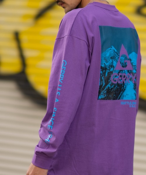 GERRY(ジェリー)の「【GERRY】別注 ネオン 転写 ボックスロゴ 長袖ロンT(Tシャツ/カットソー・メンズ・ブルー/ブラック/パープル系/カーキ/ブラック系/カーキ系/ブルー系/パープル/ホワイト系/ライトグレー/ホワイト/ライトグレー系・MEDIUM/X-LARGE/SMALL/LARGE)」の21枚目の写真
