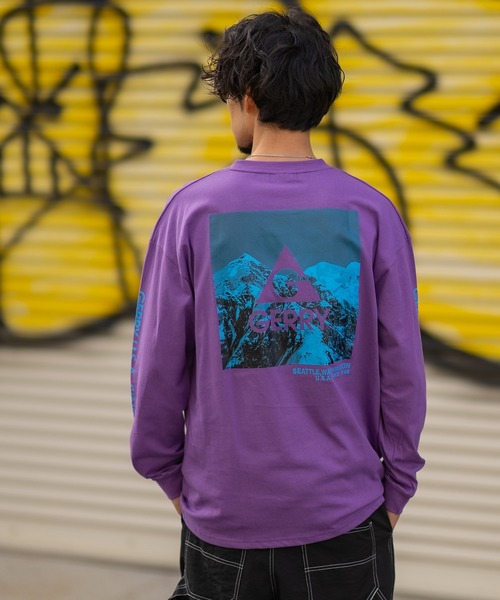 GERRY(ジェリー)の「【GERRY】別注 ネオン 転写 ボックスロゴ 長袖ロンT(Tシャツ/カットソー・メンズ・ブルー/ブラック/パープル系/カーキ/ブラック系/カーキ系/ブルー系/パープル/ホワイト系/ライトグレー/ホワイト/ライトグレー系・MEDIUM/X-LARGE/SMALL/LARGE)」の22枚目の写真