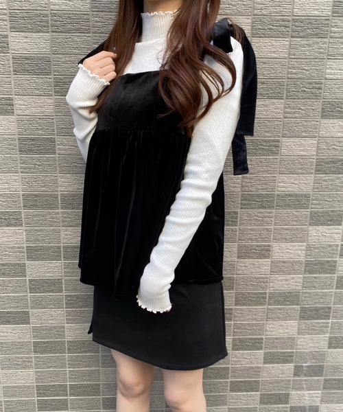 merrylatte(メリーラテ)の「ベロアリボンビスチェ(その他トップス・レディース・ブラック/ブラウン・MEDIUM)」の15枚目の写真
