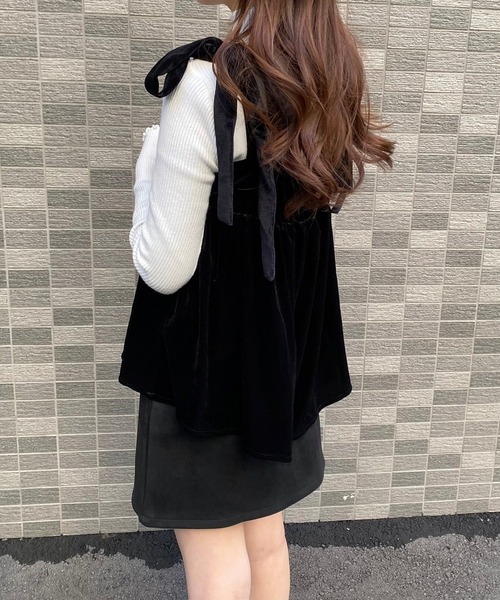 merrylatte(メリーラテ)の「ベロアリボンビスチェ(その他トップス・レディース・ブラック/ブラウン・MEDIUM)」の16枚目の写真