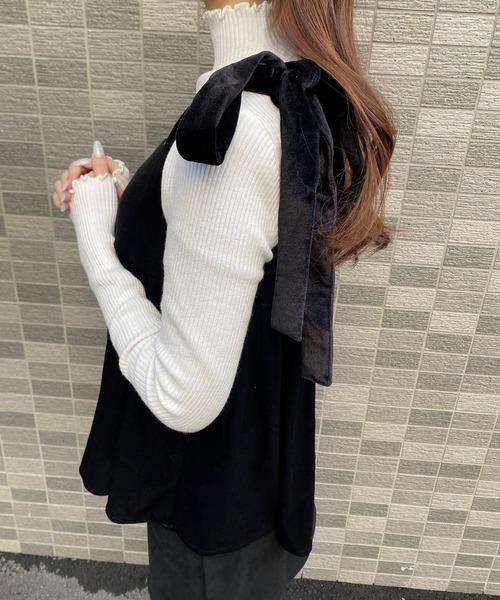 merrylatte(メリーラテ)の「ベロアリボンビスチェ(その他トップス・レディース・ブラック/ブラウン・MEDIUM)」の19枚目の写真