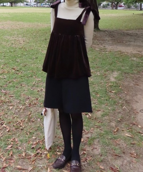 merrylatte(メリーラテ)の「ベロアリボンビスチェ(その他トップス・レディース・ブラック/ブラウン・MEDIUM)」の10枚目の写真