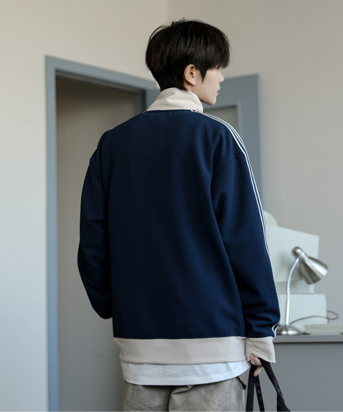 【セール】【neos】CONVERSE コンバース ルーズシルエット ワンポイントロゴ 刺繍 ライン ジャージ トラック ジャケット（ジャージ）｜CONVERSE（コンバース）