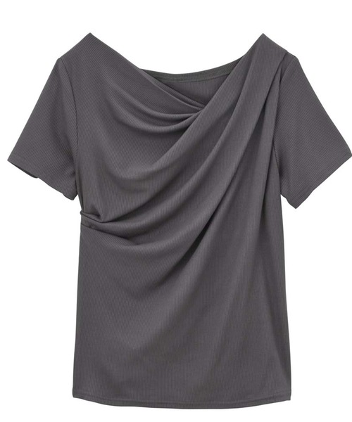 【ZOZO先行新色追加/3万枚突破！】2WAYドレープオフショルリブＴシャツ/接触冷感・UV対策